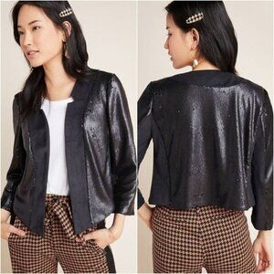 Anthropologie Shonda Sequined Jacket Black - M